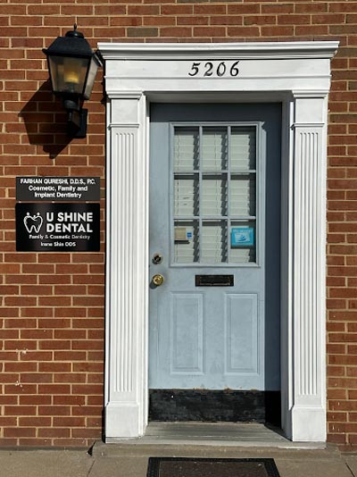 front door view of U Shine Dental in Alexandria, VA